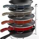 Simple Houseware Cabinet Pantry Pot and Pan Organizer Holder Rack, Chrome (One Size)