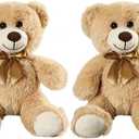 Plush Teddy Bear Stuffed Animal Bear Gift for Kids and Girls, Party Home Decoration 13.8 Inches(Khaki+Khaki)
