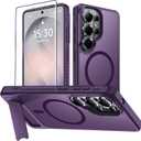 For Samsung Galaxy S26 Ultra Case with Kickstand,1*Screen Protector,[Compatible with Magsafe]Translucent Matte Military-Grade Protection,Magnetic Phone Case for Samsung Galaxy S26 Ultra,6.9"-Purple
