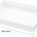 White Rectangular 16x20 Inches Acrylic Ottoman Tray Decorative Serving Tray with Cutout Handles Organizer Tray on Coffee Table Countertop Big Breakfast Bed Tray Living Room Appetizer Serving Food