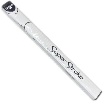 SuperStroke Zenergy Flatso 2.0 XL Golf Putter Grip with No Taper Enhanced SPYNE Technology, New Multi-Zone Texturing and Tech-Port, White/Black, Size: Flatso 17"