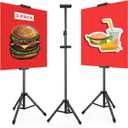 Harloon 3 Pcs Adjustable Metal Poster Stands for Display, Double Sided