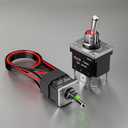 1Pcs Rocker Toggle Switch 12V 20A Heavy Duty Racing Car Auto SPST On/Off Toggle Switch Red LED Illuminated 6 Pin with Yellow Waterproof Safety Cover Third Gear Green/red/Green