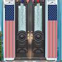 4th of July Independence Day Decorations Memorial Day Decor Indoor and Outdoor Hanging American Flag Banners (2 Pcs)