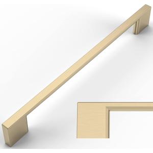 Amerdeco 6 Pack Brushed Brass Cabinet Pulls 12.6 Inch(320MM) Hole Centers Kitchen Cabinet Handles Cabinet Hardware Kitchen Handles for Cabinets Cupboard Handles Drawer Pulls ZH0060