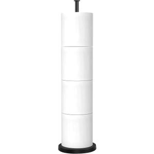 Toilet Paper Holder Stand,Free Standing Toilet Paper Holder with Reserve Function,Rustproof Matte Black Toilet Paper Holders Free Standing,Non-slip&No Drilling Toilet Paper Stand Designed for Easy Use (24.37in)
