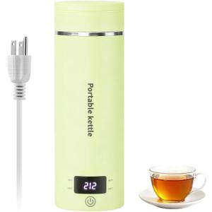 Travel Electric Kettle, Portable Small Mini Coffee Kettle with 4 Temperature Settings, 400ml Small Hot Water Boiler with Auto Shut-Off & Boil-Dry Protection, Compact for Travel, Office, Home Use