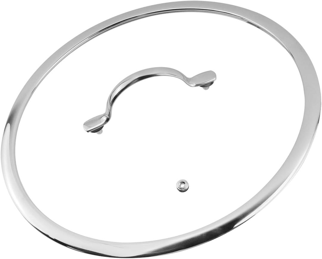 Woogim 11.5 Inch Pan Lid for Frying Pan,Pot Lids with Stainless Steel Handle,Dishwasher Safe and Oven Up to 480,4mm Thickness Tempered Glass Lid for Commercial/Household Cookware (Silver)