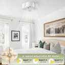 Caged Ceiling Fan with Light, Boho Flush Mount Ceiling Fan with Lights Remote Control, Rattan with 6 Speeds for Bedroom, Living Room, Foyer, Nursery