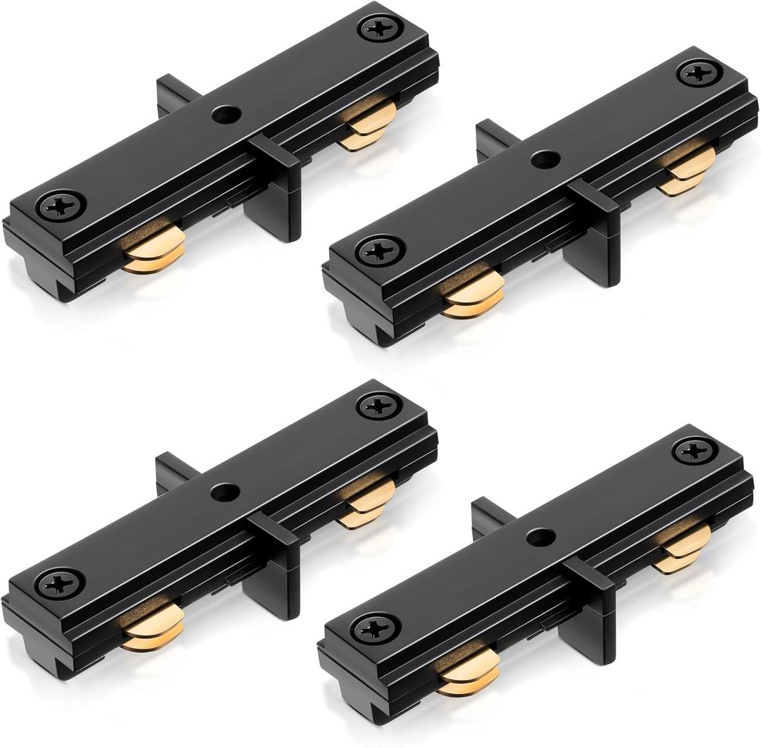 Enhon 4 Pack Replacement for H Track Dead End I Connector Compatible with WAC Lighting H Track Systems, 3 Wire 1 Track Lighting Replacement for H Track System Track Lighting Accessories(Black)