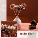 Hotop 5 Sets Wooden Flower Wood Roses 5th Anniversary Flower Artificial with Sticks Handmade Gift for Wife Husband Couple Women Home Wedding Centerpieces DIY Decoration