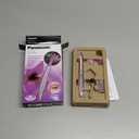 Panasonic Womens Facial Hair Remover and Eyebrow Trimmer with Pivoting Head, Includes 2 Gentle Blades for Brow and Face and 2 Eyebrow Trim Attachments, Battery-Operated  ES2113PC (5 Piece Set, Pink)