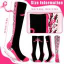YLOLUL Breast Cancer Awareness Socks Football Knee High Calf Socks Soccer Athletic Accessories for Men Women Volunteer (Black)