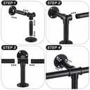 Zonon 8 ft Bar Foot Rail Kit, Matte Black Industrial Pipe Railing for Bar