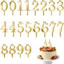 20PCS Number Candle Holders, Candle Number Holder Set, Gold Candle Stands for Birthday Celebrations, Wedding Decorations, and Special Events, Perfect Addition to Your Home Decor Collection