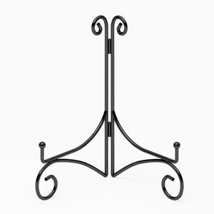HEMYLU Iron Plate Stand for Display with Folding Design, Picture Stands for Tables, 12 Inch Large Easels for Displaying for Book, Art Piece, Photo and Platter, 12’’ Black
