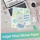 Koala Printable Vinyl Sticker Paper for Inkjet Printer - 20 Sheets Matte White Vinyl Sticker Paper, Waterproof Sticker Paper 8.5x11 Inch, Work with Cutting Machine