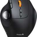 ProtoArc Wireless Bluetooth Trackball Mouse, EM02 Two Adjustable Angle Ergonomic Rechargeable Computer Ball Mouse, 3 Device Connection, Thumb Control and Smooth Tracking for Laptop, PC, Mac-Gray