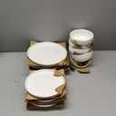 AmorArc Ceramic Dinnerware Sets, Wavy Rim Stoneware Plates and Bowls Sets, Highly Chip and Crack Resistant | Dishwasher & Microwave & Oven Safe Dishes set, Service for 6 (18pc) (Matte White)