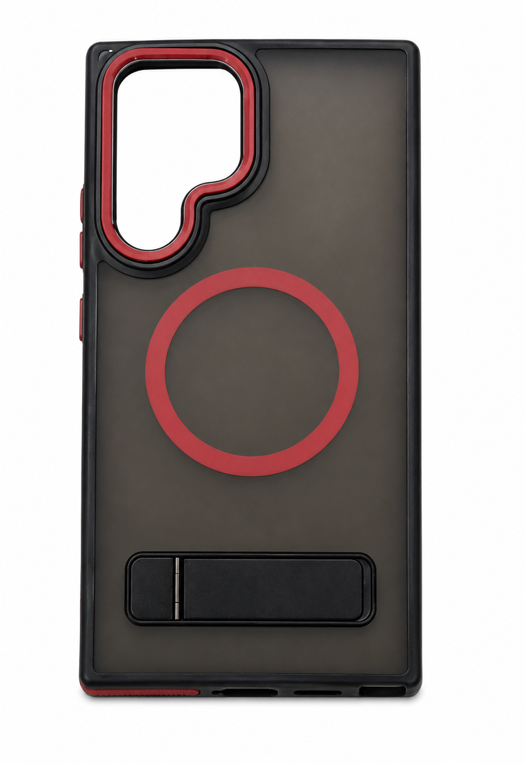Magnetic Case With Kickstand for Samsung Galaxy S24 Ultra - Compatible with MagSafe, Skin Friendly, Military Grade Rugged Shockproof Slim Matte Translucent Phone Case 6.8 Inch