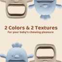 2 Packs Baby Teething Toy Silicone Teething Mitten for Babies Over 3 Months Anti Dropping Wrist Hand Teethers Baby Chew Toys for Sucking Needs, BPA Free (Blue & Caramel)