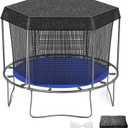 Windyun Trampoline Cover Black Sunshade Tent Top Cover for Round Trampoline Outdoor Sports Accessories, Tent Only (9.84 ft)