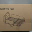 Dish Drying Rack Large Capacity - Stainless Steel Dish Rack for Kitchen Counter with Drain Board, Rustproof Dish Drainer with Auto Drain Spout Utensil Holder Glass Holder, Dinnerware Organizer, Gray