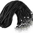 100 Pack Bulk Black Lanyards for ID Badges Durable Neck Lanyards with Metal Swivel J-Hook Comfortable for Events, Employees, Schools, Cruises, Name Tag ID Holder