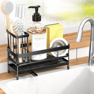 masadi Sink Organizer Caddy Countertop for Kitchen, Black Dish Sponge Holders, Instant Dry Brush Holders, Kitchen Storage Organziation Essentials and Decor, Black masadi Sink Organizer Caddy Countertop for Kitchen, Black Dish Sponge Holders, Instant Dry Brush Holders, Kitchen Storage Organziation Essentials and Decor, Black