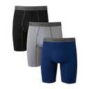 Hanes Mens 3-pack Comfort Flex Fit Ultra Soft Stretch Brief, Available In Regular And Long Leg Boxer, Gray/Blue- Long Leg - 3 Pack, XX-Large US
