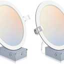 2 Pack Recessed Lighting 8 Inch with Junction Box, 5CCT 8 Inch LED Recessed Lights Dimmable 2700K/3000K/4000K/5000K/6000K, 18W 1400lm Ultra Thin Recessed Lighting - ETL and Energy Star Certified