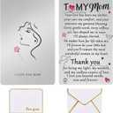 9 x Mothers day gifts for mom, My Mommy Valentines Day Wallet Card from Daughter, Dear Birthday Card, Long Distance Gifts Angel, I love You Mom PresentTo my mom (Silver)