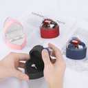 2 x LETURE Creative Heart Shaped Ring Gift Box with Flower, Velvet Earrings Jewelry Case, Jewellry Display Box for Wedding, Engagement, Proposal, Birthday and Anniversary (Pink)