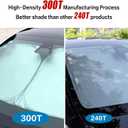 300T Sunshade for Tesla Model Y Model 3, Car Accessories 2026 for Tesla, Front Window Sunshade with Organizer Bag, Gifts for Tesla Owners
