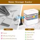 16 QT Stackable Craft Storage Organizer Box with Handle, White, Removable Trays for Art Supplies and Crafting 11.1''x10.83''x10.83''(4 Layer-White)