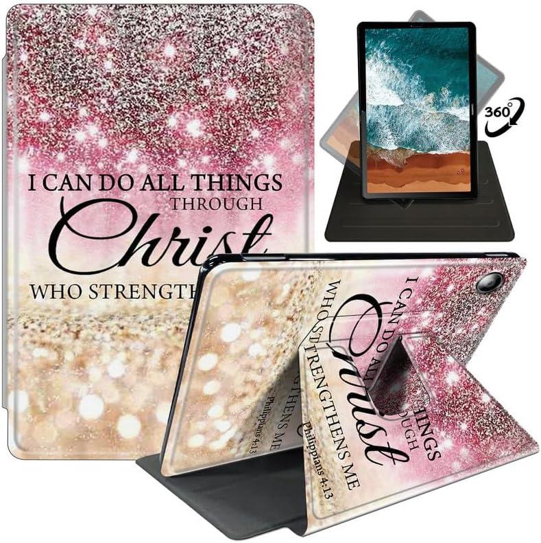FUYOCWE for Fire HD 10 Tablet Case (13th Generation,2023 Release, 10.1"), 360 Degree Rotating Swivel Stand Flip Smart Cover for Amazon Kindle Fire HD 10 13th Gen-I can do All Things Through Christ
