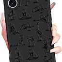 3 x Toycamp for iPhone 16 Case 6.1 Inch - Women Girls Skeleton Dance Cute Black Frosted Slim Fit Design Soft TPU Shockproof Protective Girly Cool Kawaii Fashion Unique Cover for iPhone 16 Phone Case