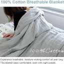 HIORIE Japanese Gauze Blanket, 8-Layered Twin Size, 100% Cotton, Lightweight Soft Breathable All Season, Machine Washable, Smoke Blue, 69x79inches