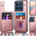 DJDUCK Designed for Moto G Stylus 2025 Case Wallet with Card Holder, [Magnetic Clasp Cover] [RFID Blocking Leather Protection] Shockproof Women Men Cases for Moto G Stylus 2025 Rose Gold