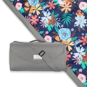 Premium Outdoor Blanket | Picnic Blanket | 100% Polyester | Summer Beach Blanket | Water Resistant | Easy to Fold | Wipeable Material | Babies and Toddlers (Wild Flowers, 5x5)