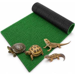BESPORTBLE Turtle Basking Platform Turf - Reptile Carpet Artificial Grass Mat for Fish Tank Decoration, Simulated Turtle Turf Green Grass Carpet for Climbing and Basking, Aquarium Decor 19.7X9.8 Inch