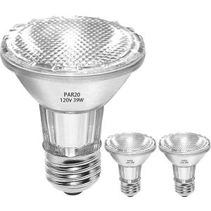 PAR20 Halogen Light Bulbs, 39W High Output (50W Replacement) PAR20 Flood Light Bulb, Dimmable, 120V 1755 Lumens 2700k Warm White, E26 Medium Base, Par20 Halogen Bulbs (2 Pack)