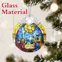 3 x Christian Gifts: Stained Glass Nativity Ornament | Christmas Ornaments (Christmas Tree Decorations), Christian Holiday Decor, Holy Family Decoration, Religious Gifts, Baptism Gift & Xmas Gift