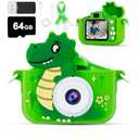 Kids Camera, 64GB Digital Camera Toy for Kids, Dinosaurs Birthday Gifts for Boys Age 3-12, 1080P HD Video Camera for Toddler, Children Toys for Boys