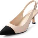 Ankis Slingback Heels for Women Closed Toe Women's Pumps Kitten Heel Wedding Party Casual Dress Sh, Size 7.5