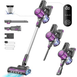 Gevi Cordless Vacuum Cleaner for Home, Stick Vacuum with Powerful Suction Design, LED Display, Long Runtime Detachable Battery, Deep Clean for Hard Floor Carpet [2024 Upgraded]
