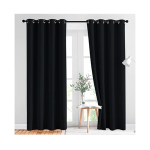 NICETOWN Black Out Curtains for Bedroom 84 inches Long - Light Reducing Thermal Insulated Solid Grommet Curtains/Panels/Drapes for Living Room (Set of 2, W52 x L84)