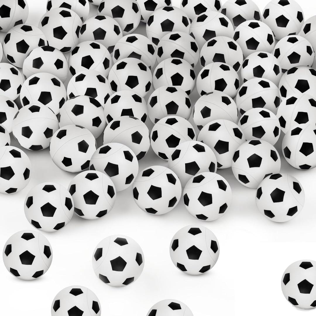 Deekin 200 Pieces Baseball Bouncy Balls Bulk 0.98'' Mini Rubber Bouncing Balls Sports Party Favors for Kids Fillers (Soccer)