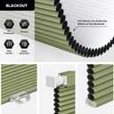 LazBlinds Cordless Cellular Shades, No Tools No Drill Blackout Honeycomb Shades Pleated Blinds for Windows, 21" W x 64" H, Green