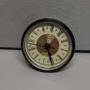 PATIKIL 2.8" 70mm Quartz Clock Insert, Round Quartz Movement Miniature Clock Mini Roman Numeral Clock Fit 61mm/2.4"" Diameter Hole for Replacement Home, Black/Gold Tone, Style 6